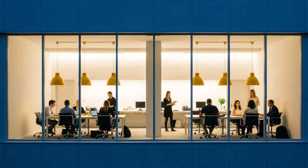 Equipa portuguesa a trabalhar em redes sociais num escritório